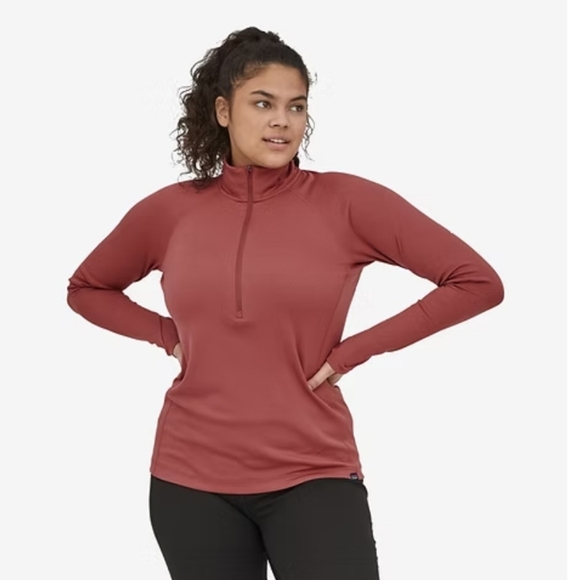 Patagonia Capilene Midweight Zip - Neck Top In Rosehip Size Medium - Picture 9 of 9
